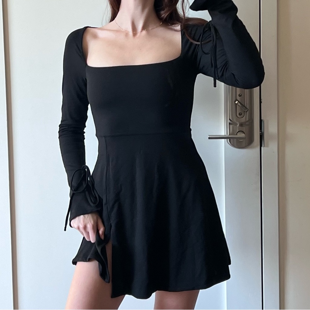 NWT Oh Polly Baize Square Neck Long Sleeve Mini Dress